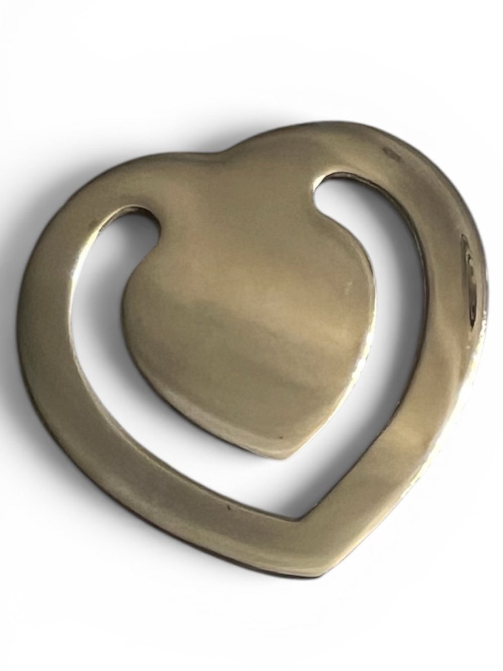Solid Silver Heart Shaped Bookmark Marked 925